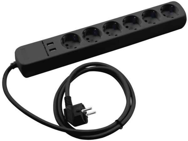 Eurolite Distributor 6-fold + 2 USB bk