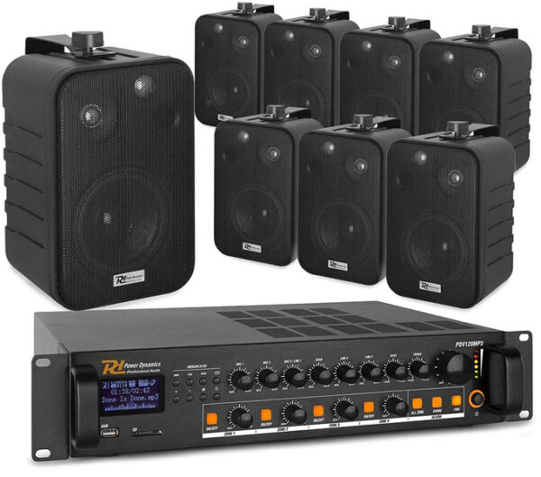 Tronios Power Dynamics PDV120MP3 + 8 x BV40V