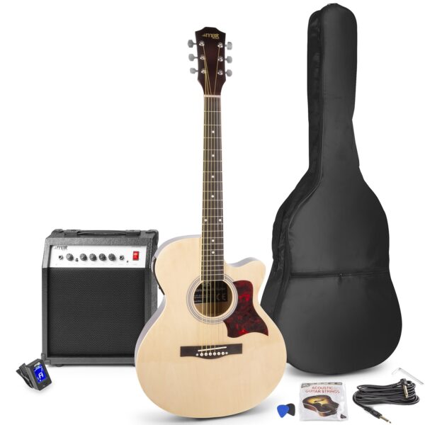 MAX ShowKit Electric Acoustic Guitar Pack Natural
