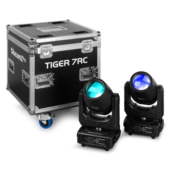 BeamZ Pro TIGER 7RC 230W Beam Moving Head 2 pcs in Flightcase